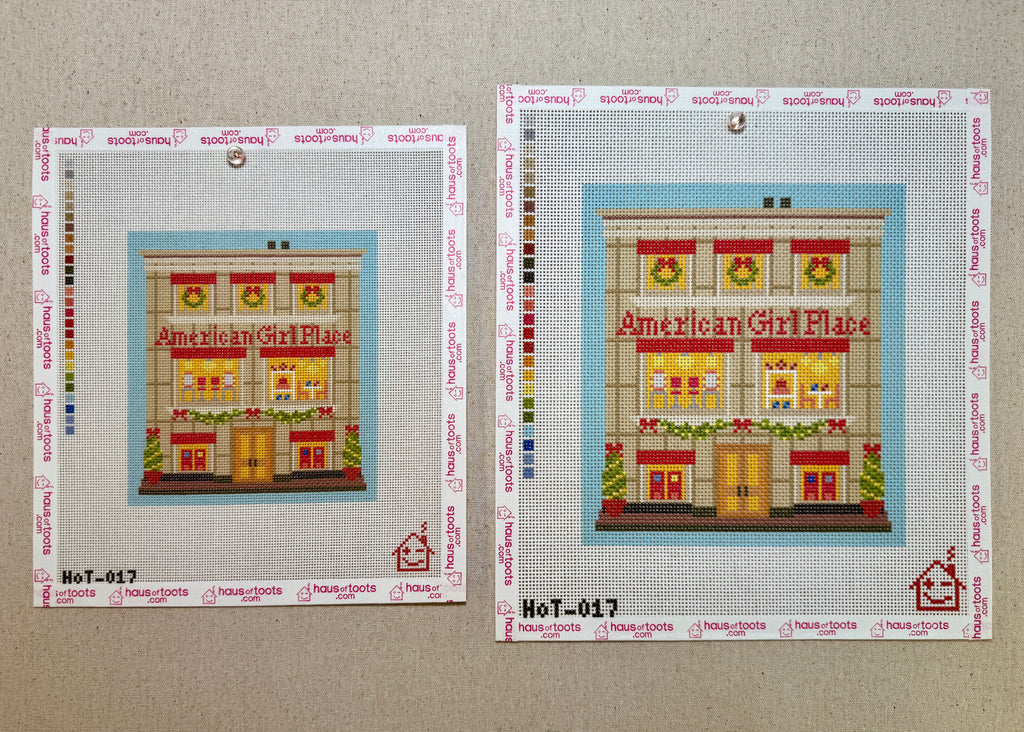 American Girl Place Holiday Storefront Needlepoint Canvas