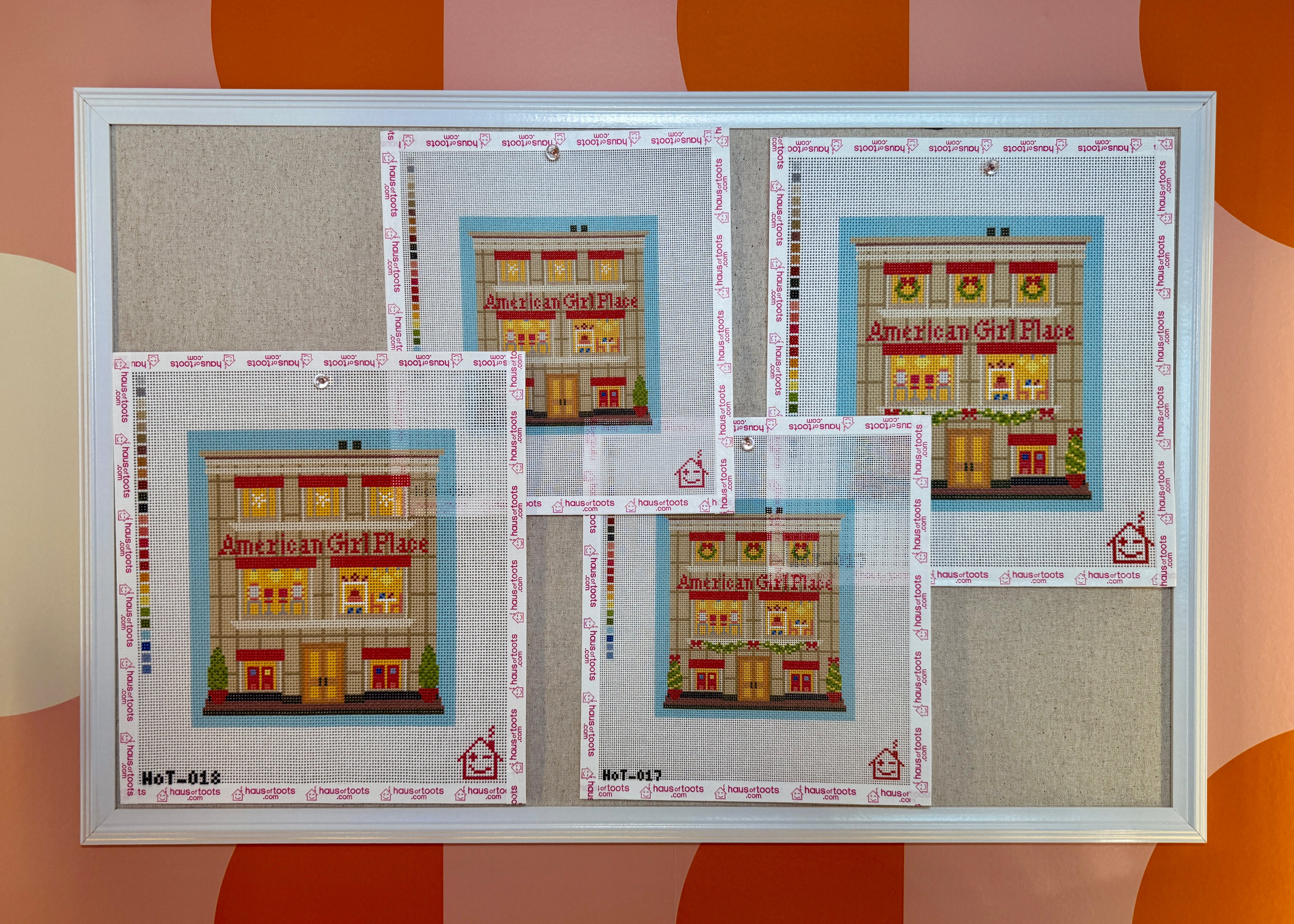 American Girl Place Holiday Storefront Needlepoint Canvas